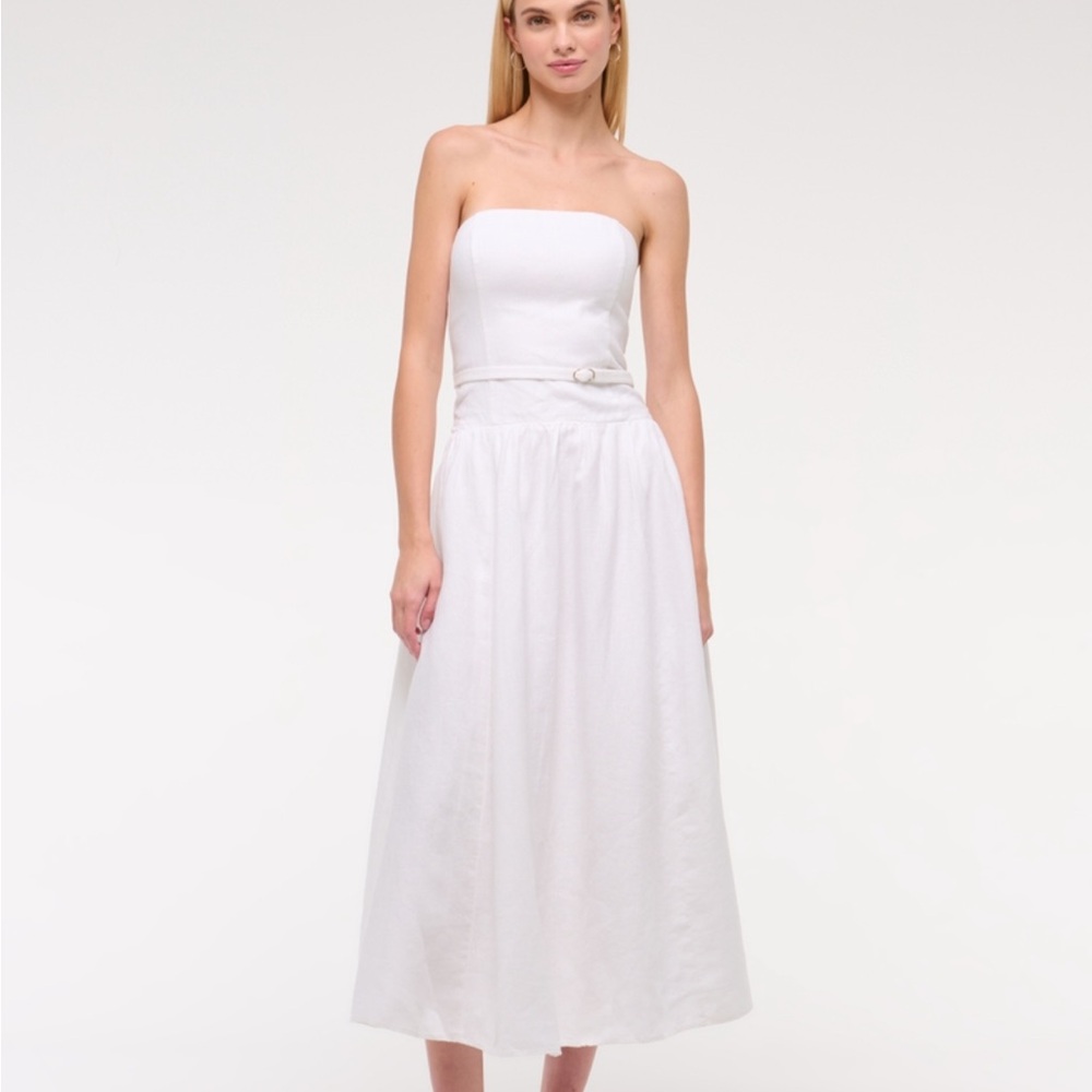 Abercrombie & Fitch White Strapless Dress